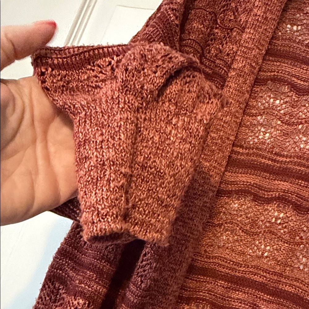LC Lauren Conrad Women's Knit Cardigan in Rich Rust - Picture 4 of 8